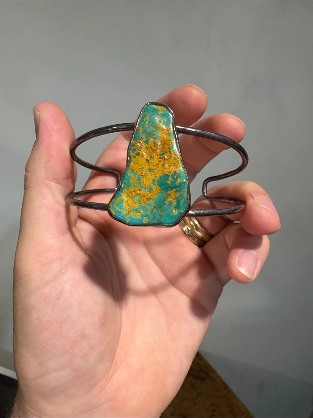 Handcrafted Turquoise and sterling silver Cuff Bracelet - Women Jewelry